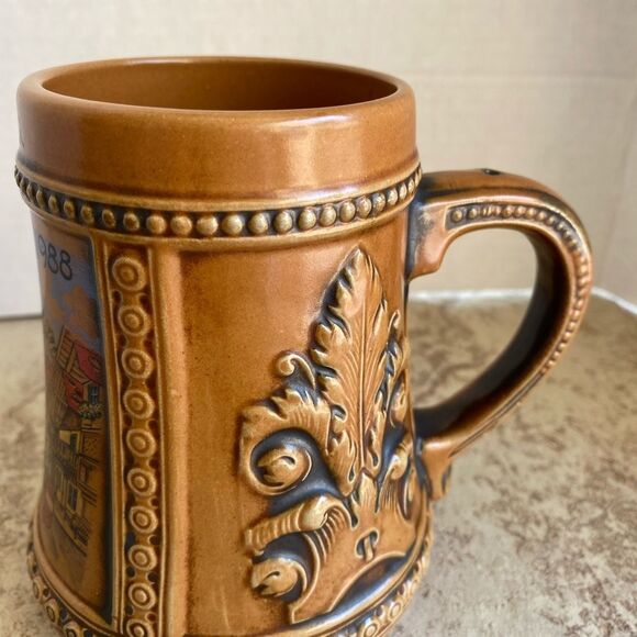 Vintage 1988 Gerz Beer Stein No Lid | West Germany Ceramic Cana | German Mug - Picture 4 of 10